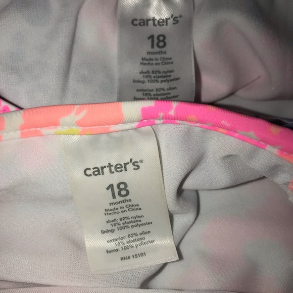 Carter’s Girl Colorful Floral Print Two-Piece Swimsuit.  Size 18 months. - Picture 3 of 5